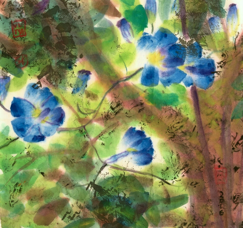 © 2016 Tusche &amp; Gouache auf Reispapier 33x35cm