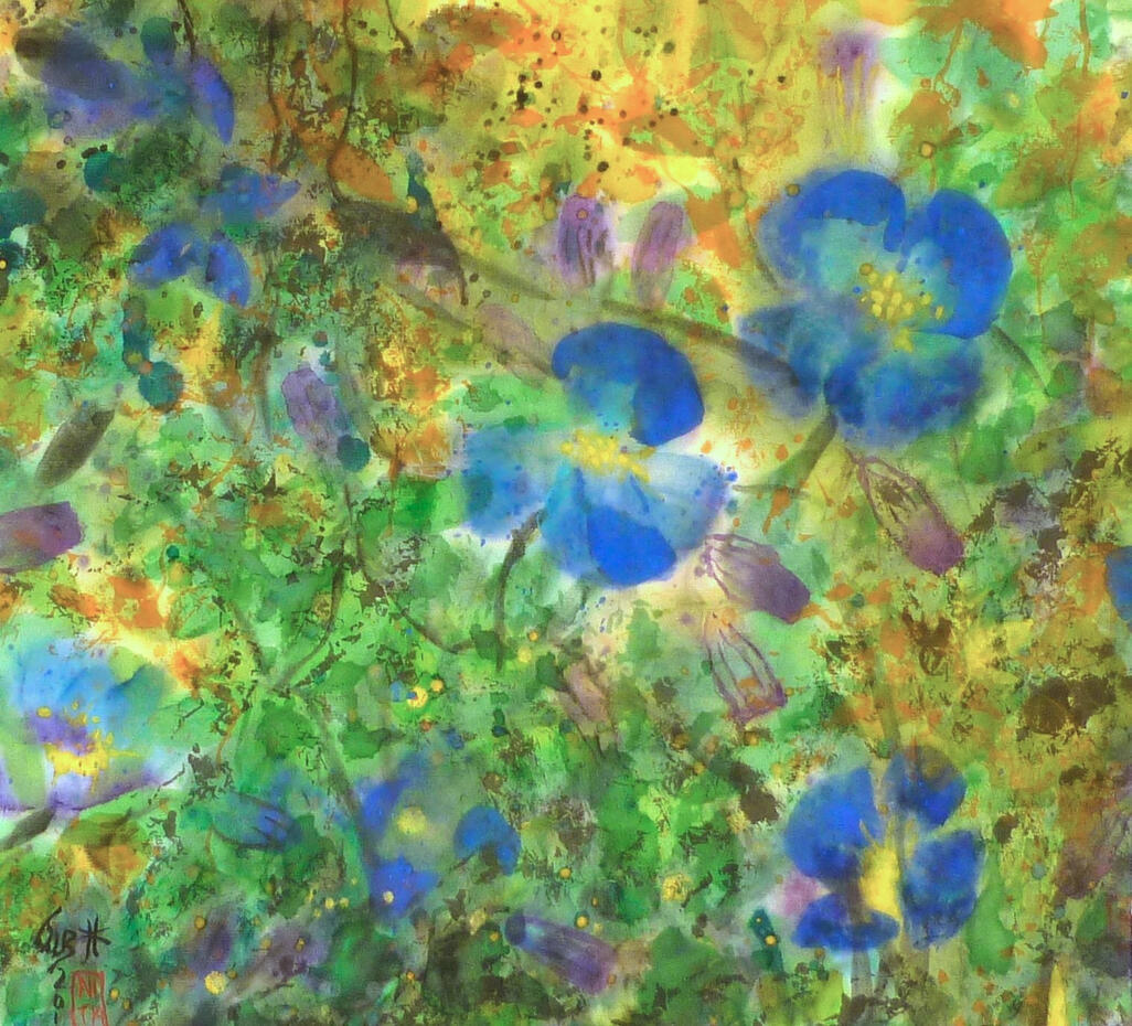 In the morning - SOLD © 2016 Tusche &amp; Gouache 36x39cm