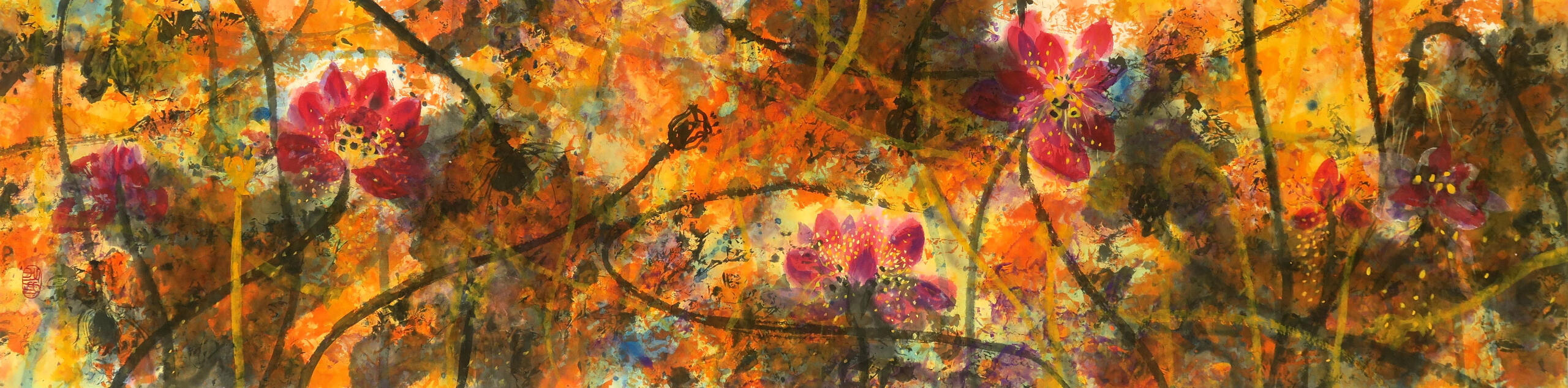 Autumn blossom - SOLD © 2017 Tusche &amp; Gouache auf Reispapier