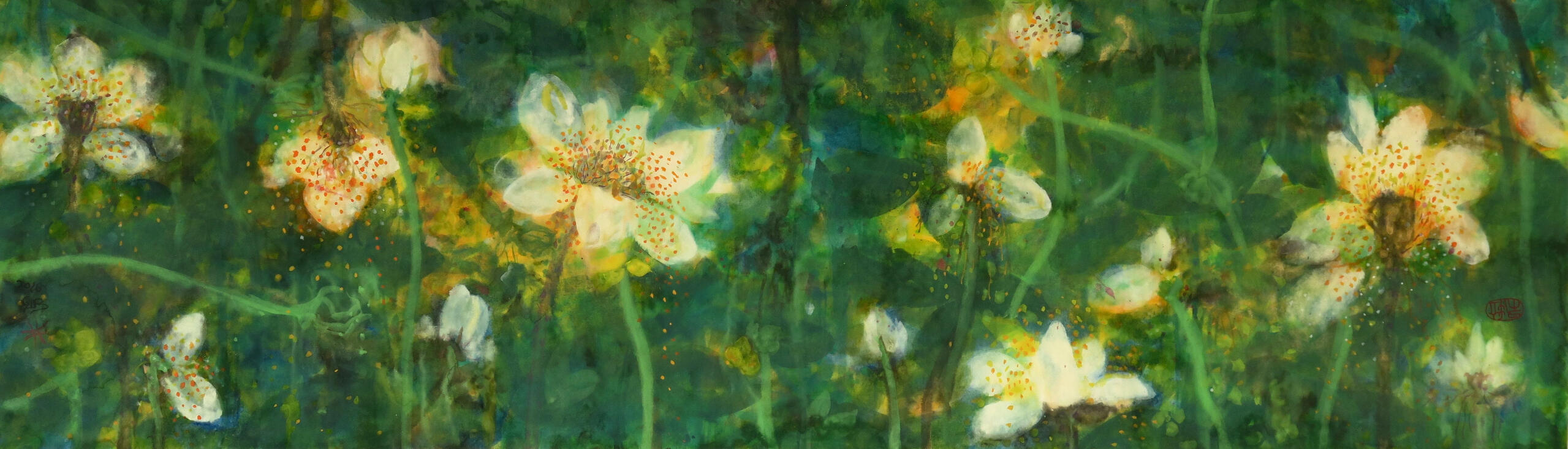 SOLD © 2016 Tusche &amp; Gouache auf Reispapier 37x118cm