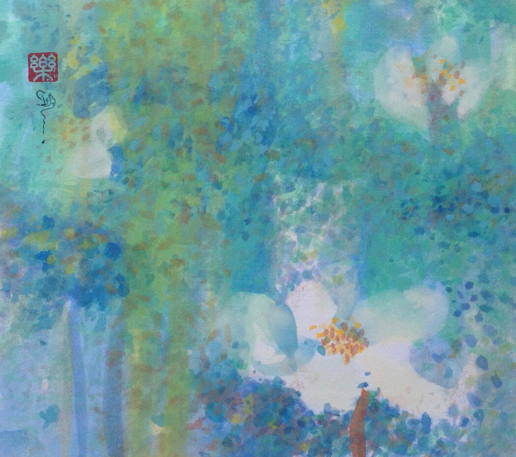 SOLD © 2021 Tusche &amp; Gouache auf Reispapier 24x27cm