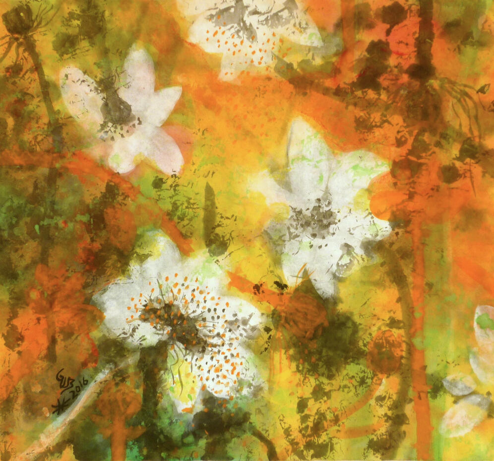 © 2016 Tusche &amp; Gouache auf Reispapier 26x28cm